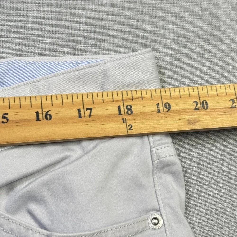 Peter Millar Pants Mens 38x29 Gray Chino Cotton Modal Spandex Pockets Flat Front